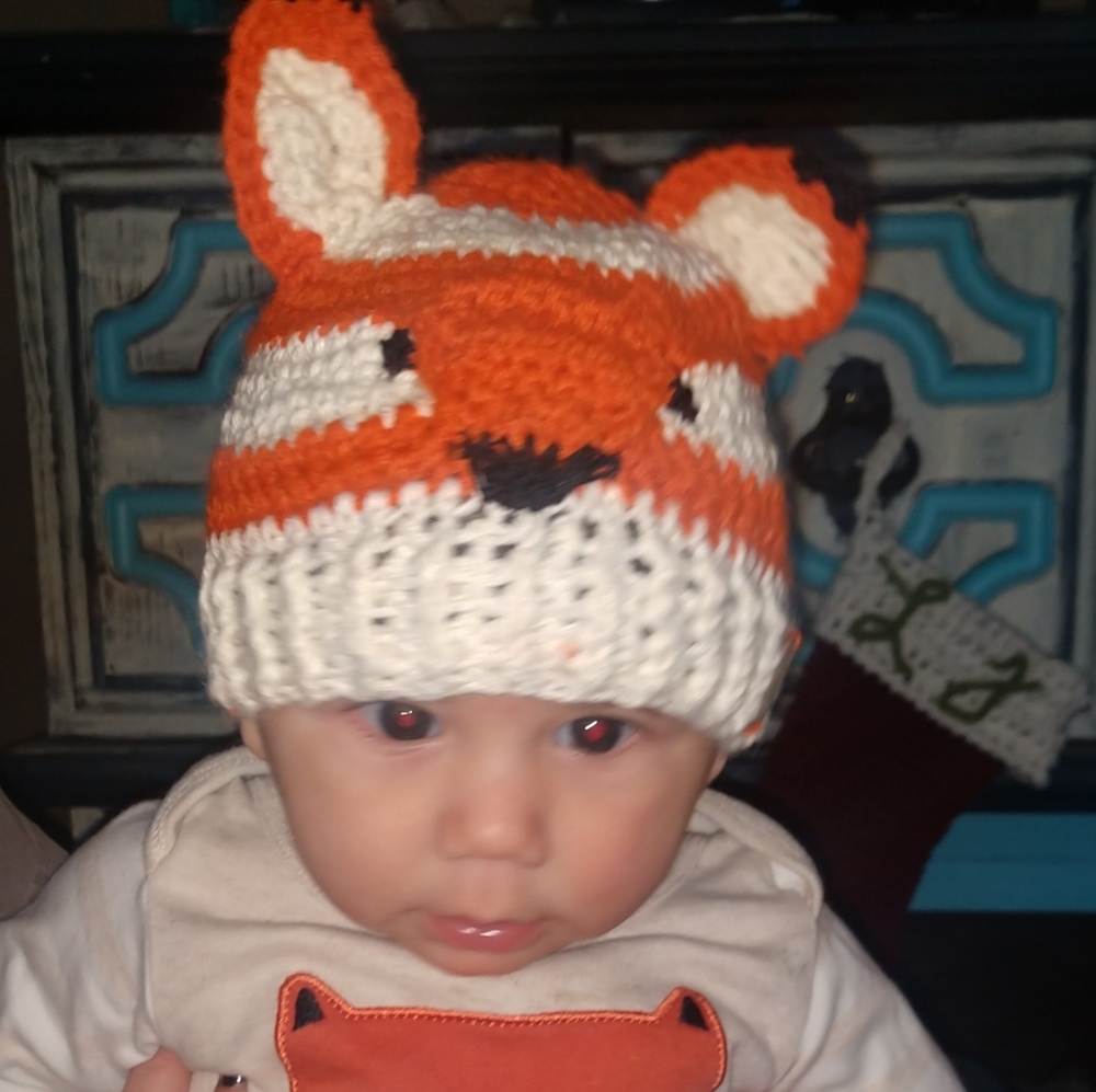 Handmade infant Fox hat multiple sizes available